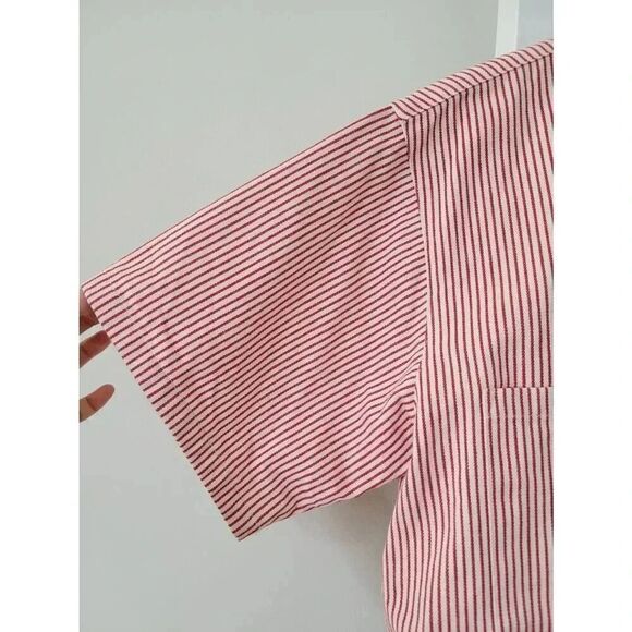 Lifted anchors red striped zip up Shirt Jacket L - Picture 4 of 10